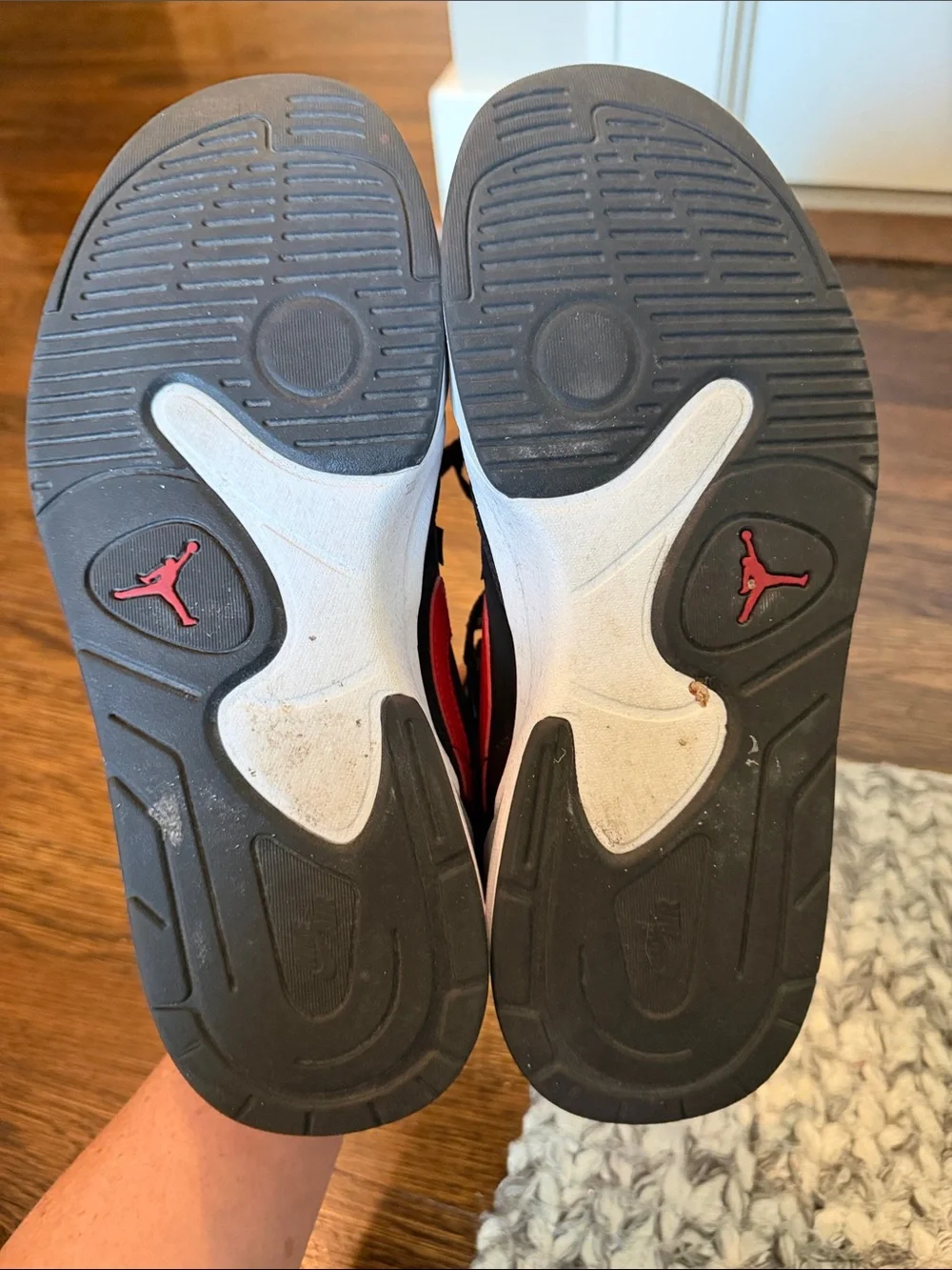 Nike Jordan Stadium 90 Sneakers with Red Swoosh and Upper Black Suede